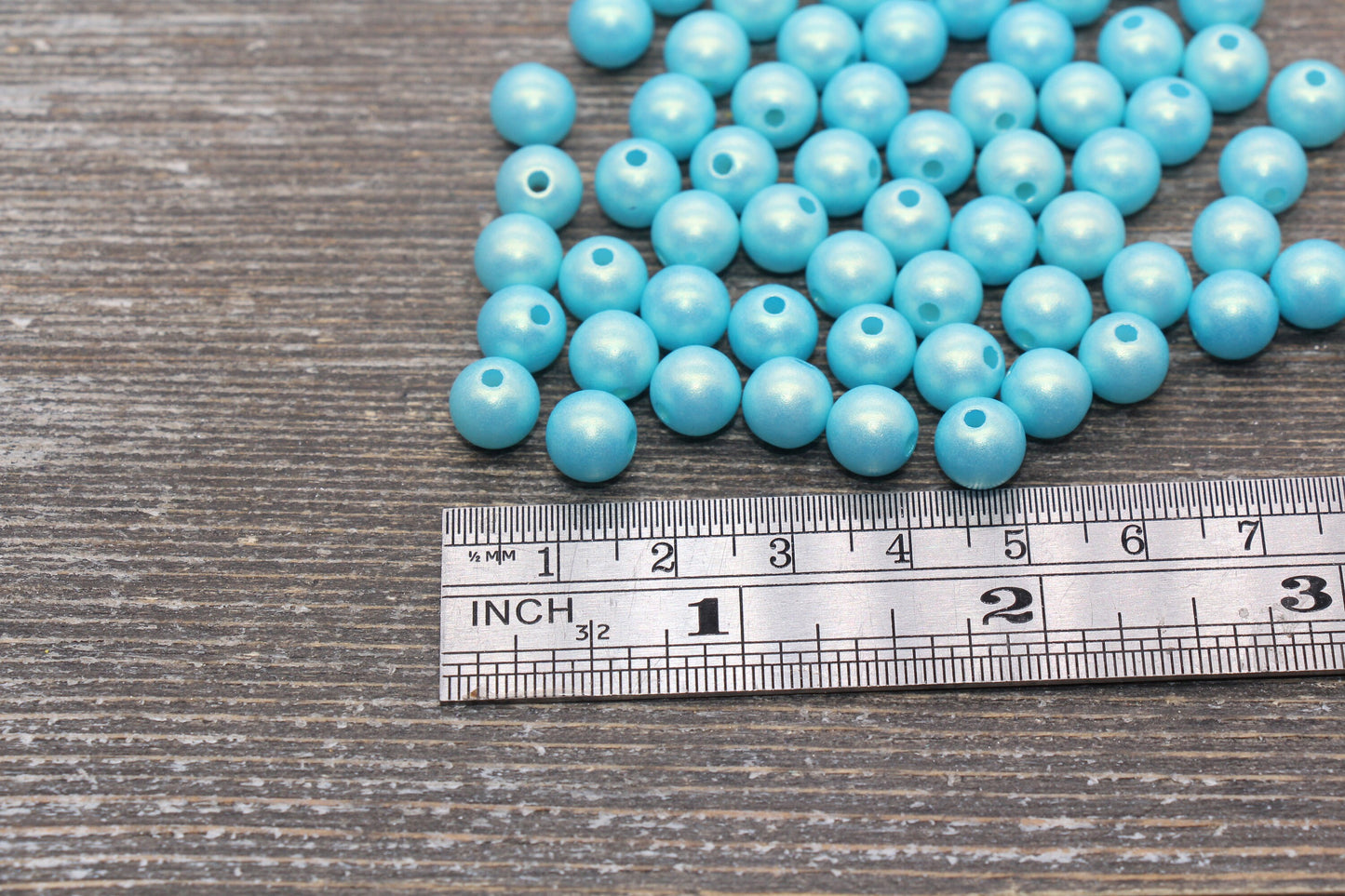 8mm Blue Shimmer Gumball Beads, Round Acrylic Loose Beads, Bubblegum Beads, Chunky Beads, Smooth Round Plastic Beads #2676