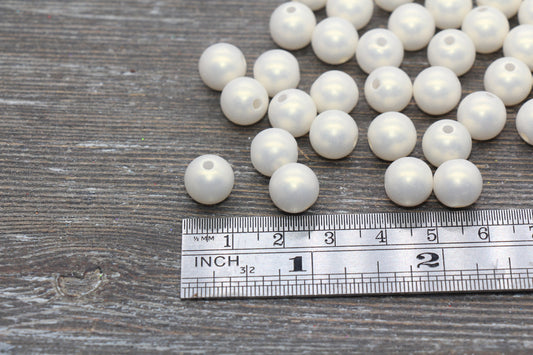 10mm Cream Yellow Shimmer Gumball Beads, Round Acrylic Loose Beads, Bubblegum Beads, Chunky Beads, Gumball Beads, Smooth Plastic Beads #2680