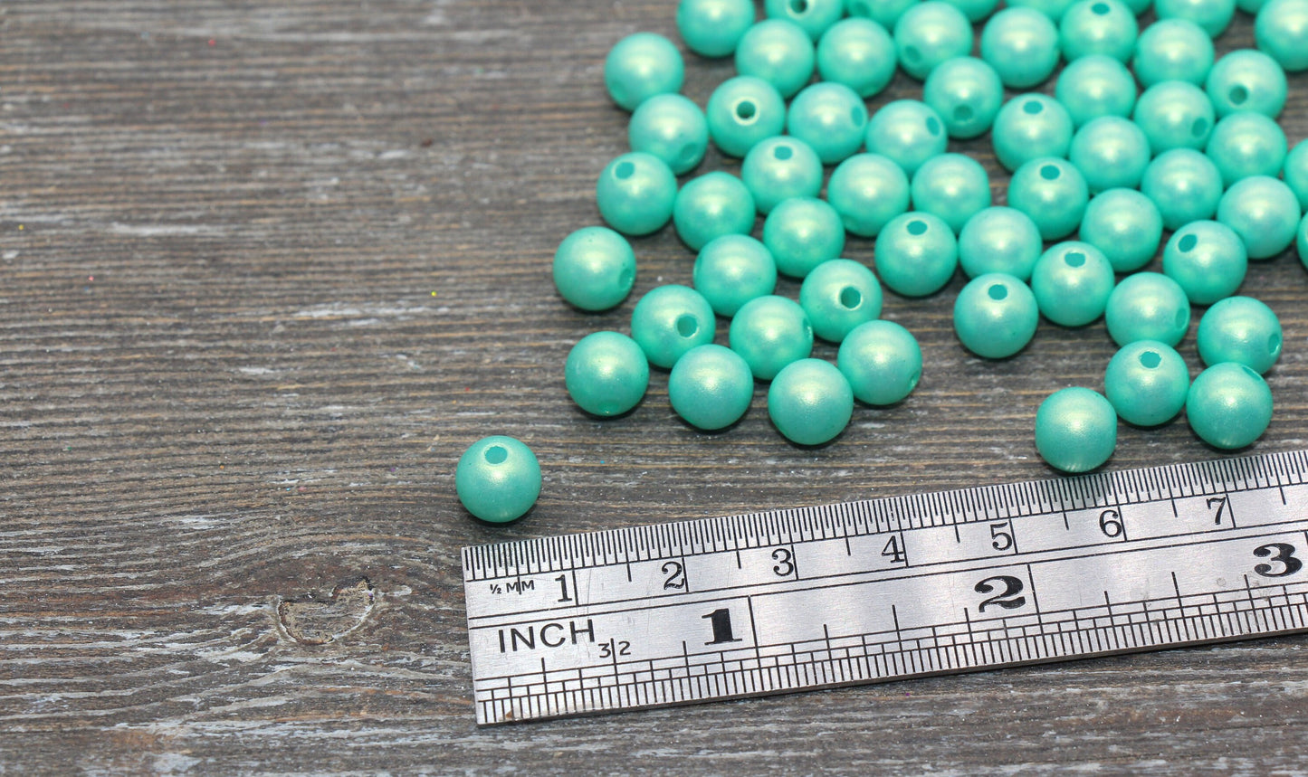 8mm Green Shimmer Gumball Beads, Round Acrylic Loose Beads, Bubblegum Beads, Chunky Beads, Smooth Round Plastic Beads #2682