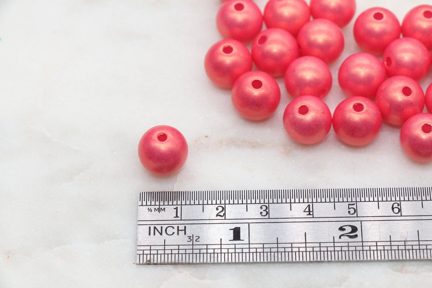 12mm Red Shimmer Gumball Beads, Round Acrylic Loose Beads, Bubblegum Beads, Chunky Beads, Round Plastic Beads #2685