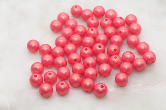 10mm Red Shimmer Gumball Beads, Round Acrylic Loose Beads, Bubblegum Beads, Chunky Beads, Gumball Beads, Smooth Plastic Beads #2688