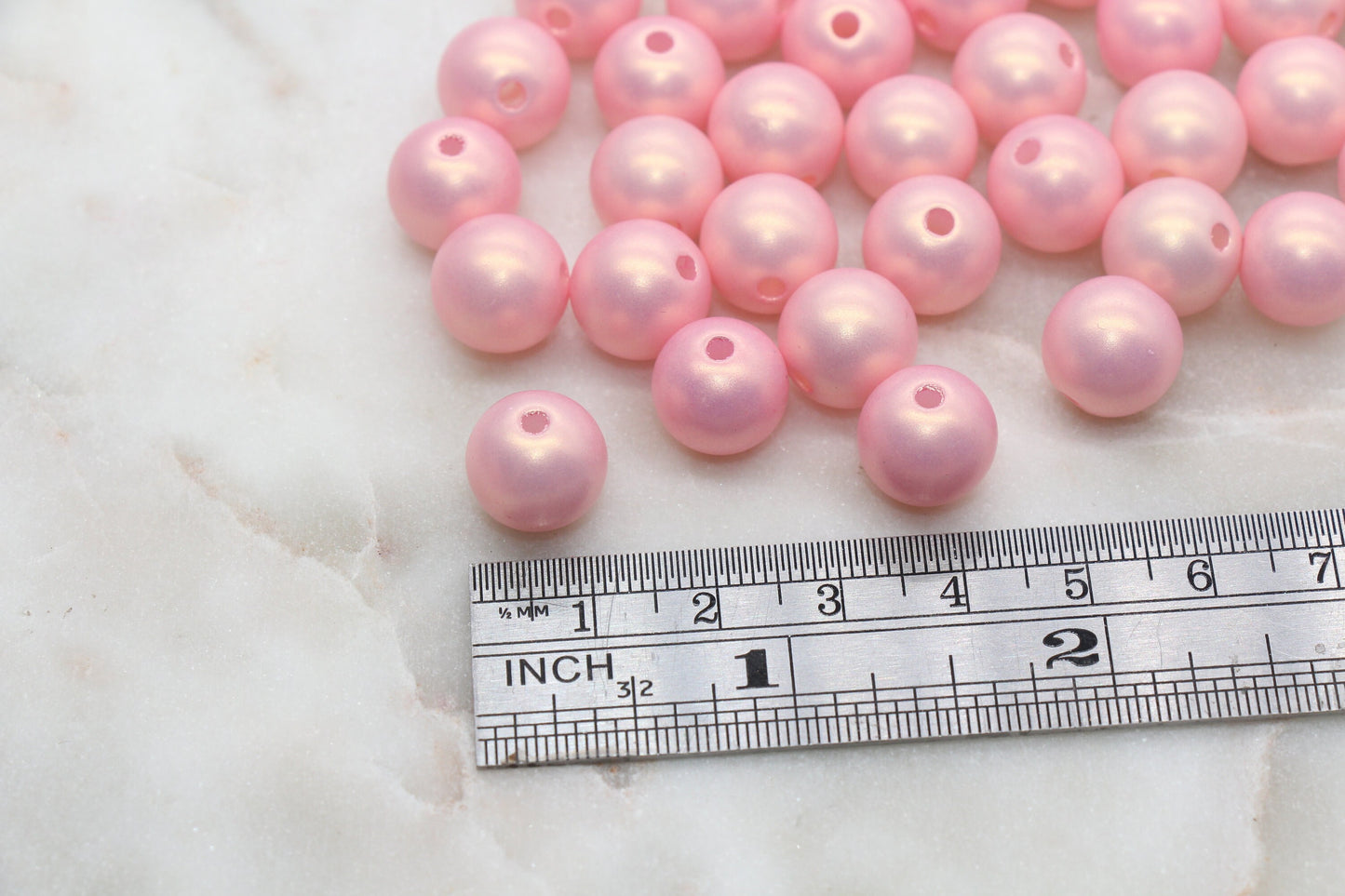 12mm Pink Shimmer Gumball Beads, Round Acrylic Loose Beads, Bubblegum Beads, Chunky Beads, Round Plastic Beads #2691