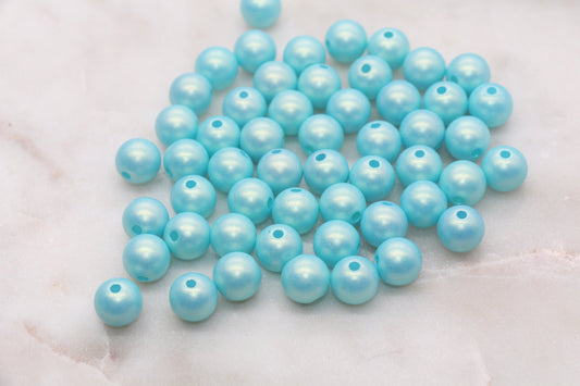 10mm Blue Shimmer Gumball Beads, Round Acrylic Loose Beads, Bubblegum Beads, Chunky Beads, Gumball Beads, Smooth Plastic Beads #2696