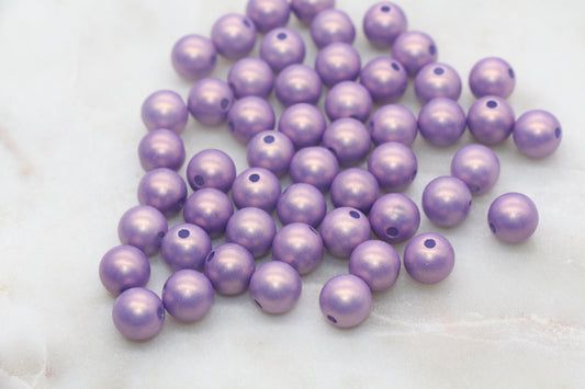 10mm Grape Purple Shimmer Gumball Beads, Round Acrylic Loose Beads, Bubblegum Beads, Chunky Beads, Gumball Beads, Smooth Plastic Beads #2699