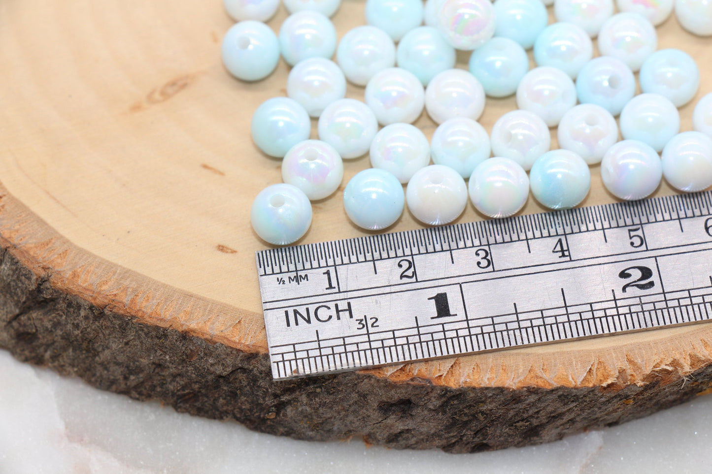 8mm Blue Ombre Round Beads, Acrylic Gumball Bead, Iridescent Round Beads, Bubblegum Beads, Plastic Round Bead, Jewelry Beads #2707