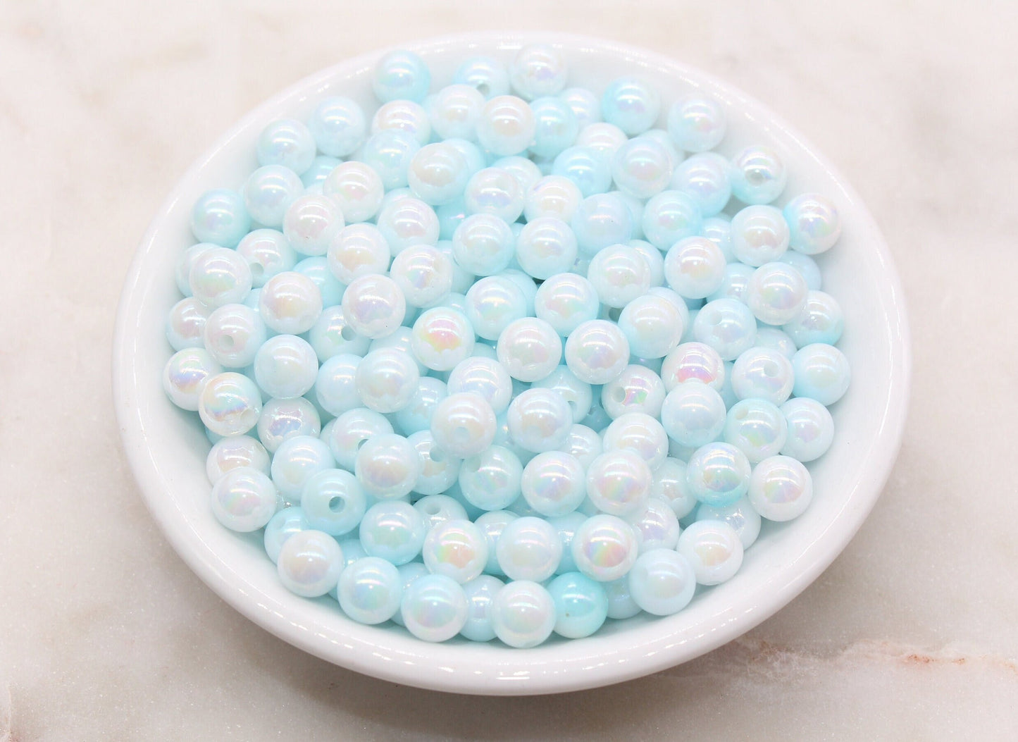 8mm Blue Ombre Round Beads, Acrylic Gumball Bead, Iridescent Round Beads, Bubblegum Beads, Plastic Round Bead, Jewelry Beads #2707