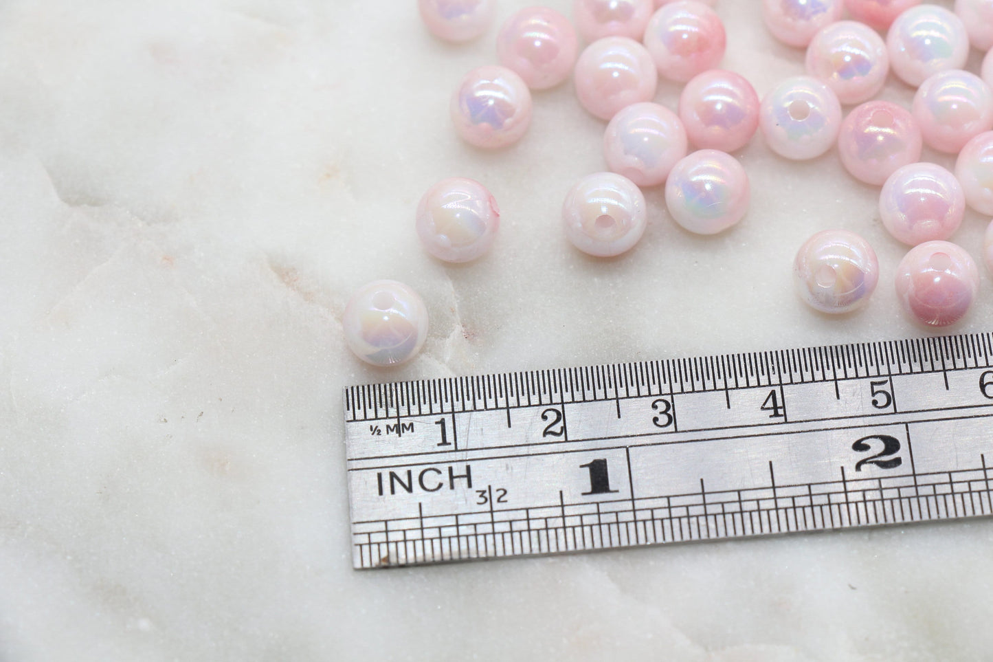 8mm Blush Pink Ombre Round Beads, Acrylic Gumball Bead, Iridescent Round Beads, Bubblegum Beads, Plastic Round Bead, Jewelry Beads #2713