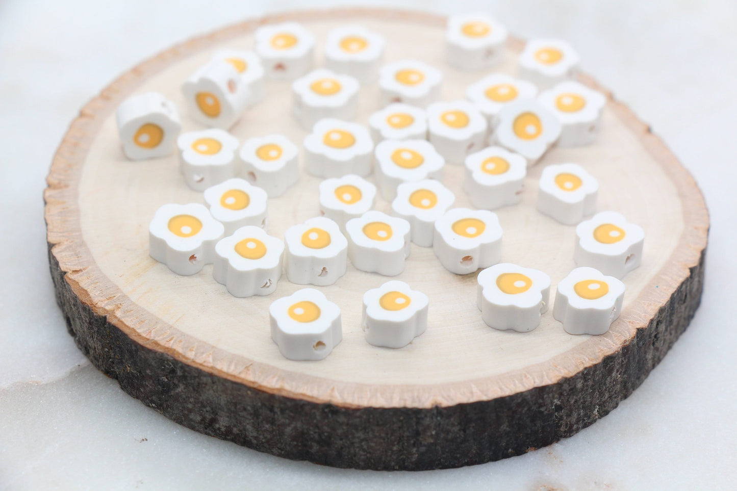 Egg Polymer Clay Beads, Kawaii Fried Egg Clay Beads, Fake Food Clay Beads, Jewelry Beads, Beads for Bracelet #282