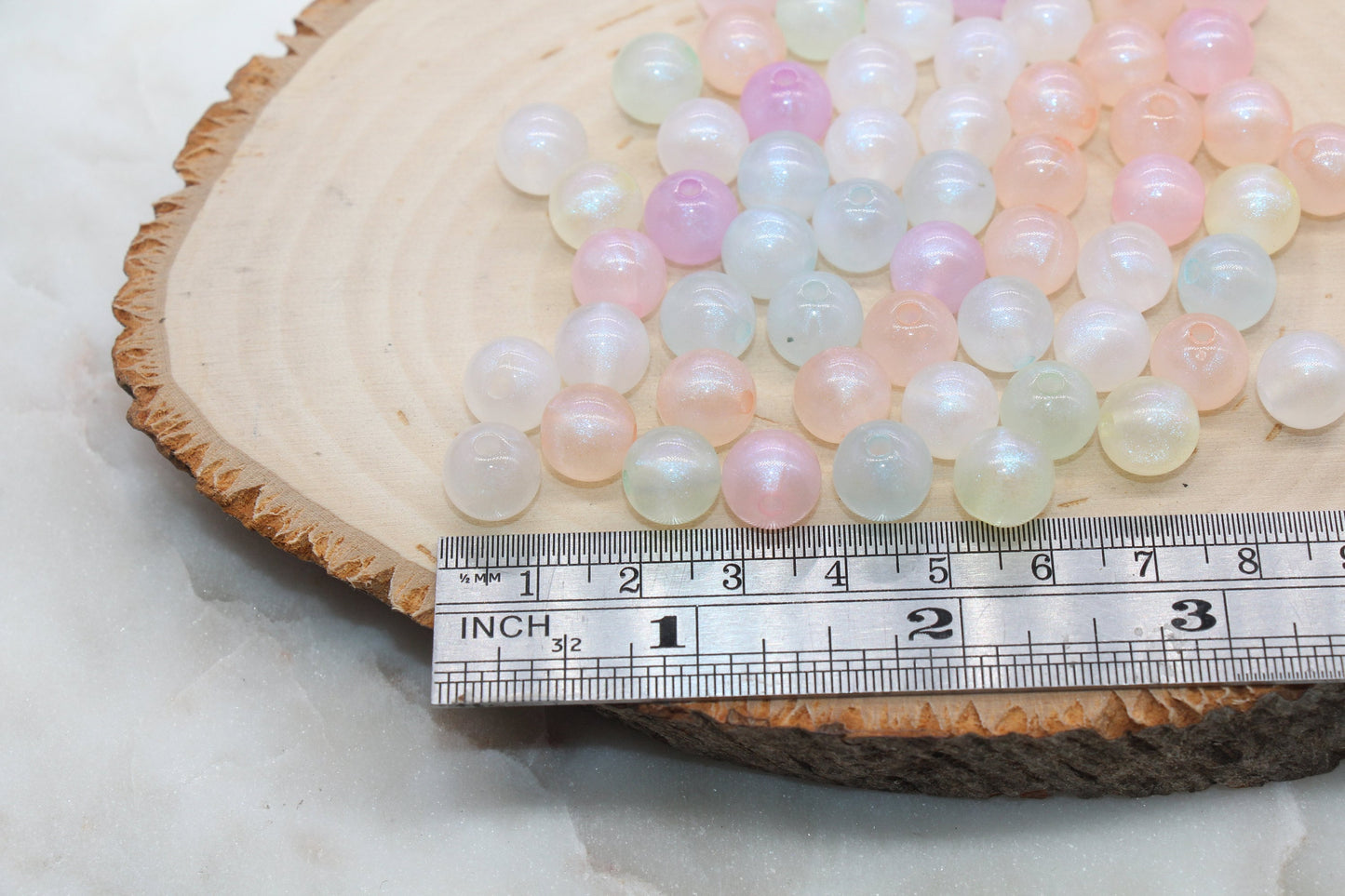 10mm Mix Glitter Round Beads, Iridescent Acrylic Gumball Beads, Transparent Round Spacer Beads, Bubblegum Beads, Plastic Round Bead #2725