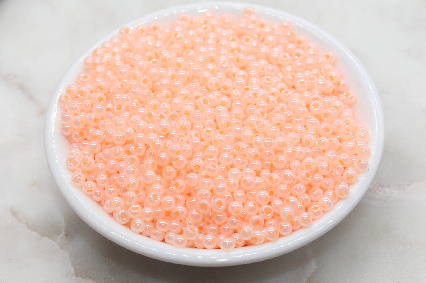 Round Creamy Glass Seed Beads, 4mm 6/0 Glass Round Seed Beads, Creamy Light Orange Seed Beads, Glossy Rocailles Beads, Beading Supplies#2743