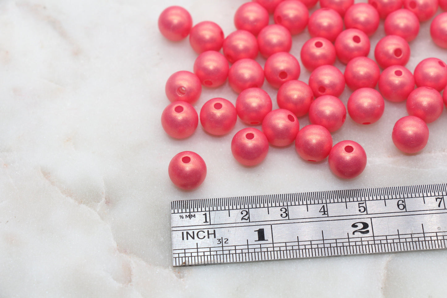 10mm Red Shimmer Gumball Beads, Round Acrylic Loose Beads, Bubblegum Beads, Chunky Beads, Gumball Beads, Smooth Plastic Beads #2688