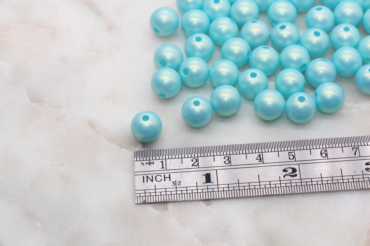 10mm Blue Shimmer Gumball Beads, Round Acrylic Loose Beads, Bubblegum Beads, Chunky Beads, Gumball Beads, Smooth Plastic Beads #2696