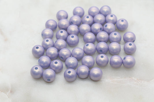 10mm Pastel Purple Shimmer Gumball Beads, Round Acrylic Loose Beads, Bubblegum Beads, Chunky Beads, Gumball Beads, Smooth Plastic Beads#2701