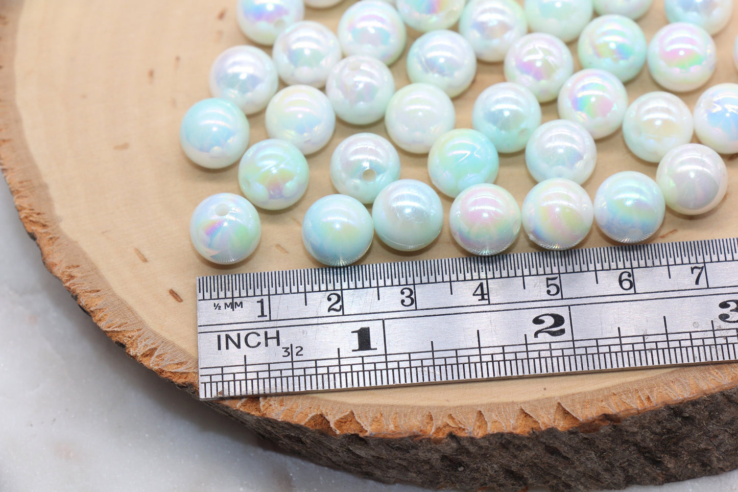 10mm Green Ombre Round Beads, Acrylic Gumball Bead, Iridescent Round Beads, Bubblegum Beads, Plastic Round Bead, Jewelry Beads #2716