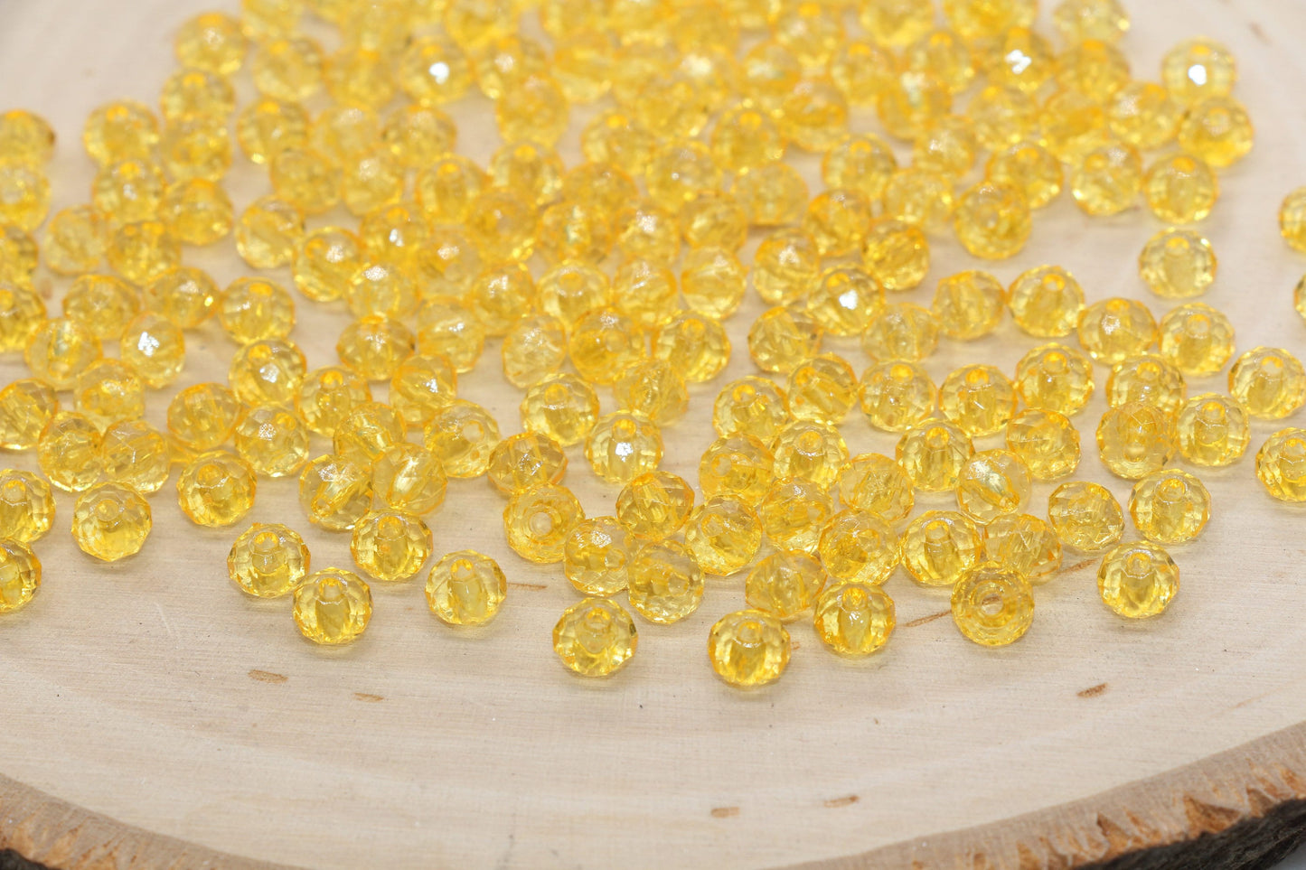 6mm Orange Transparent Faceted Rondelle Beads, Faceted Acrylic Loose Beads, Bubblegum Beads, Chunky Beads, #2789
