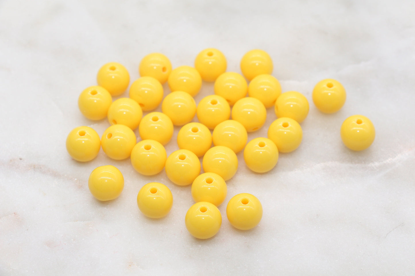 10mm Golden Yellow Gumball Beads, Round Acrylic Loose Beads, Bubblegum Beads, Chunky Beads, Gumball Beads, Smooth Plastic Round Beads #1462