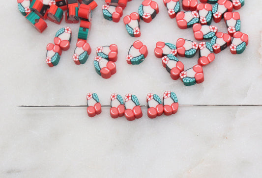 Cherry Polymer Clay Beads, Fruit Cane Beads, Cherry Clay Beads, Whole Cherry Beads, Jewelry Beads, Bracelet Beads #58