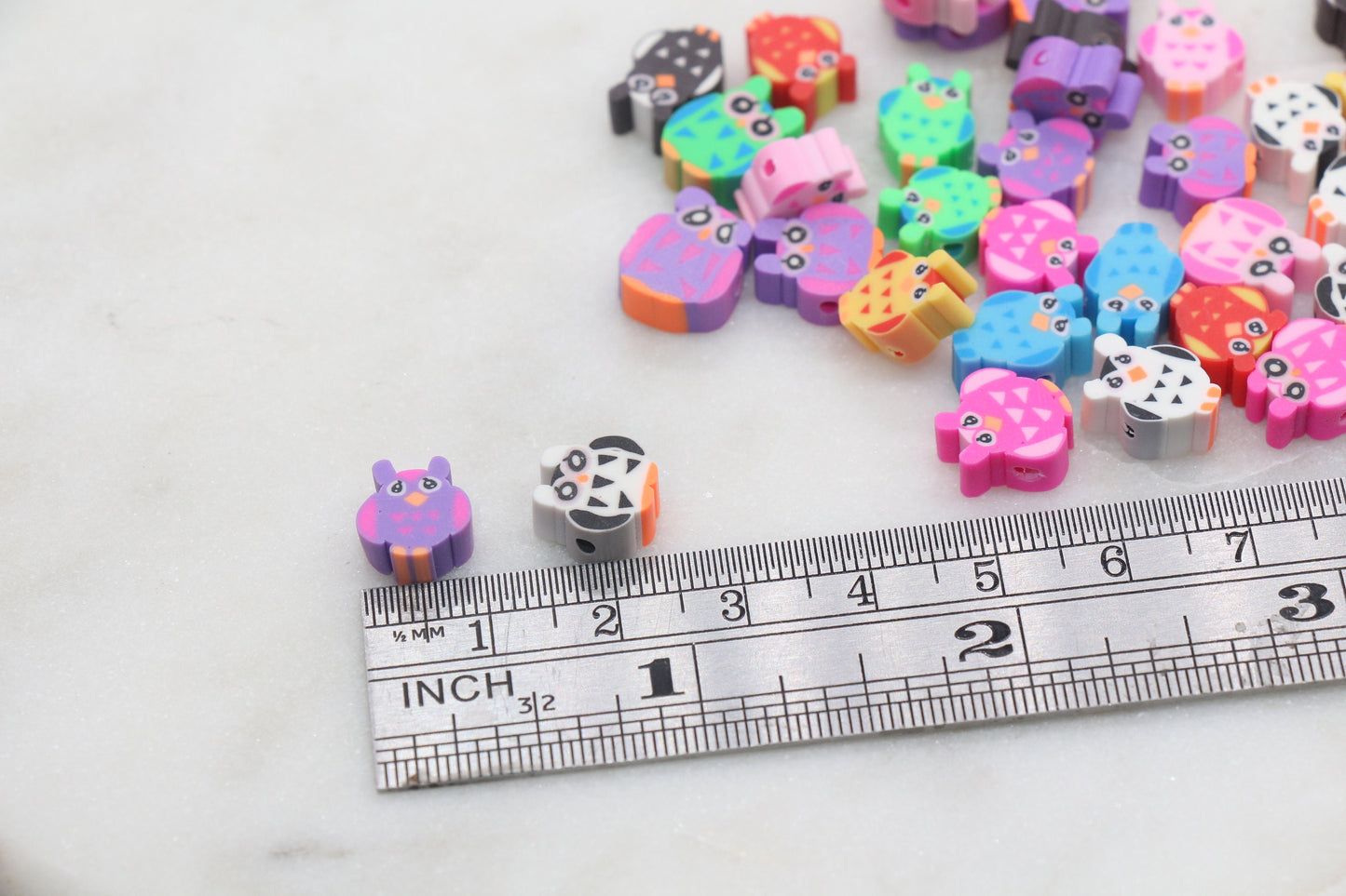 Owl Polymer Clay Beads, Multicolor Owl Clay Beads, Bird Beads, Polymer Clay Beads, Bead for Bracelet, Jewelry Beads #42