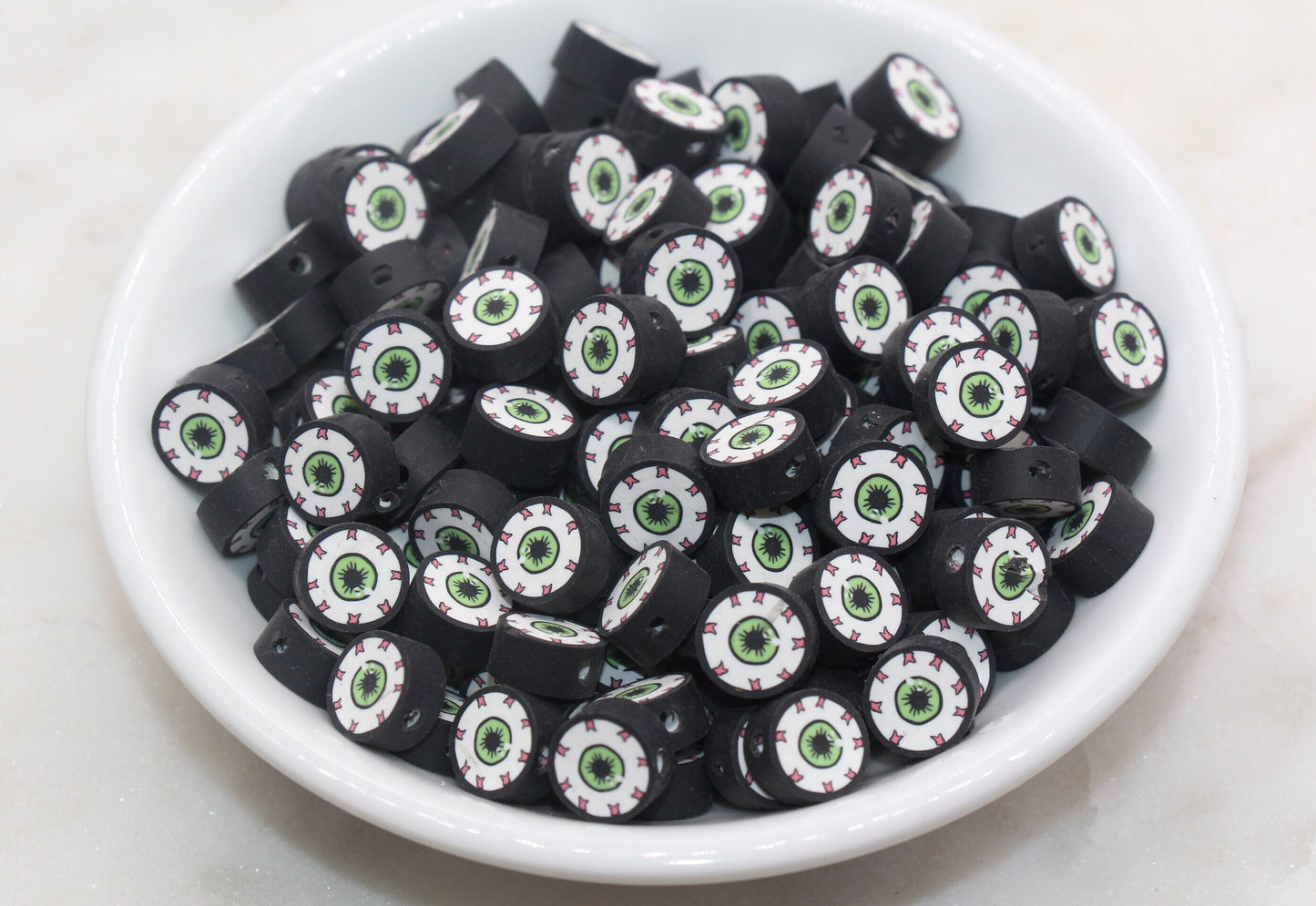 Eye Ball Polymer Clay Beads, Evil Eye Fimo Cane Beads, Eyeball Clay Beads, Bead for Bracelet, Jewelry Beads #121