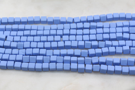 6mm Cube Polymer Clay Beads, Dusk Blue Heishi Beads, Square Clay Beads, Jewelry Beads, Bead for Bracelet #20