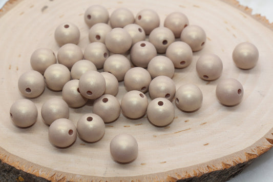 12mm Golden Brown Shimmer Gumball Beads, Round Acrylic Loose Beads, Bubblegum Beads, Chunky Beads, Round Plastic Beads #2807