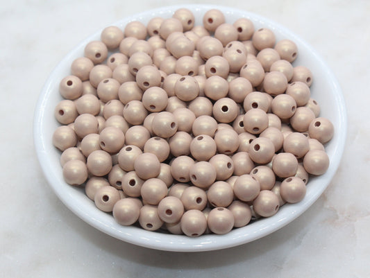 8mm Golden Brown Shimmer Gumball Beads, Round Acrylic Loose Beads, Bubblegum Beads, Chunky Beads, Smooth Round Plastic Beads #2808