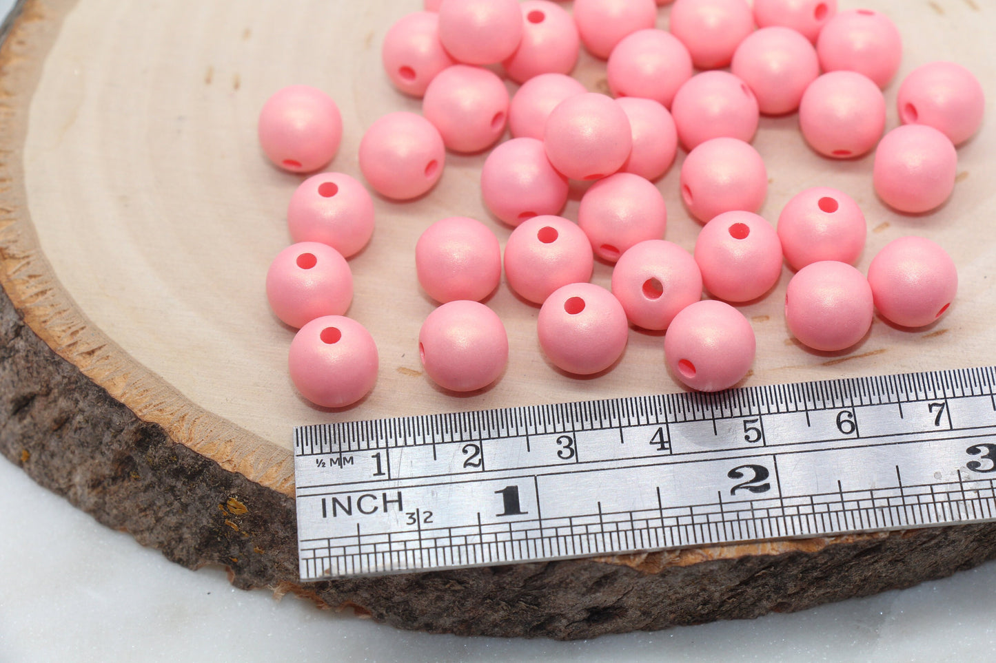 10mm Dark Peach Shimmer Gumball Beads, Round Acrylic Loose Beads, Bubblegum Beads, Chunky Beads, Gumball Beads, Smooth Plastic Beads #1561