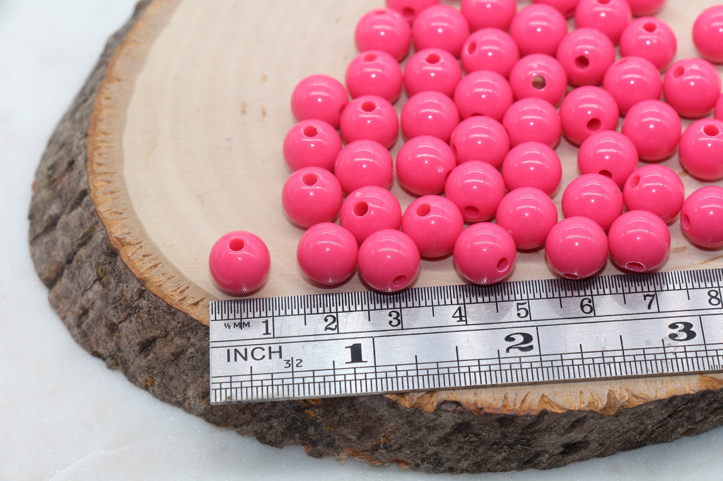 10mm Rose Pink Gumball Beads, Round Acrylic Loose Beads, Bubblegum Beads, Chunky Beads, Gumball Beads, Smooth Plastic Round Beads #2816