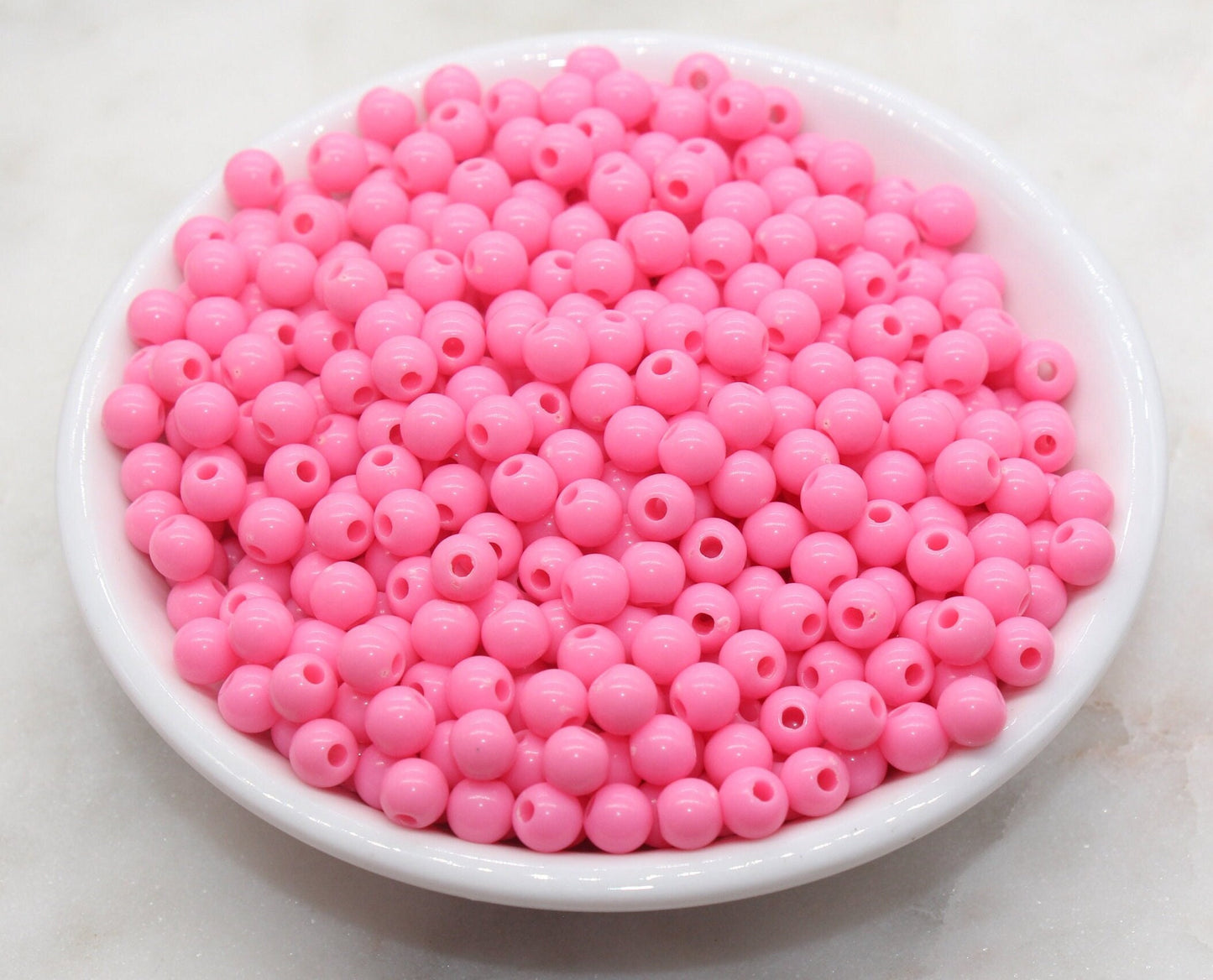 6mm Bubblegum Pink Gumball Beads, Round Acrylic Loose Beads, Bubblegum Beads, Chunky Beads, Smooth Plastic Round Beads #2822