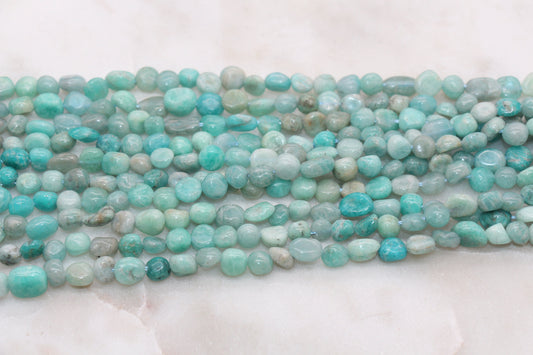 Amazonite Nugget Beads, Irregular Gemstone Loose Beads, Pebble Beads, Chip Beads, 6mm #44
