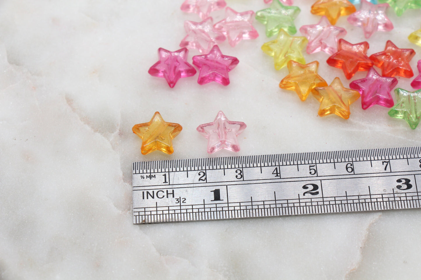 Translucent Multicolored Star Beads, Rainbow Acrylic Star Beads, Plastic Colorful Star Beads, Star Shaped Beads, #2721