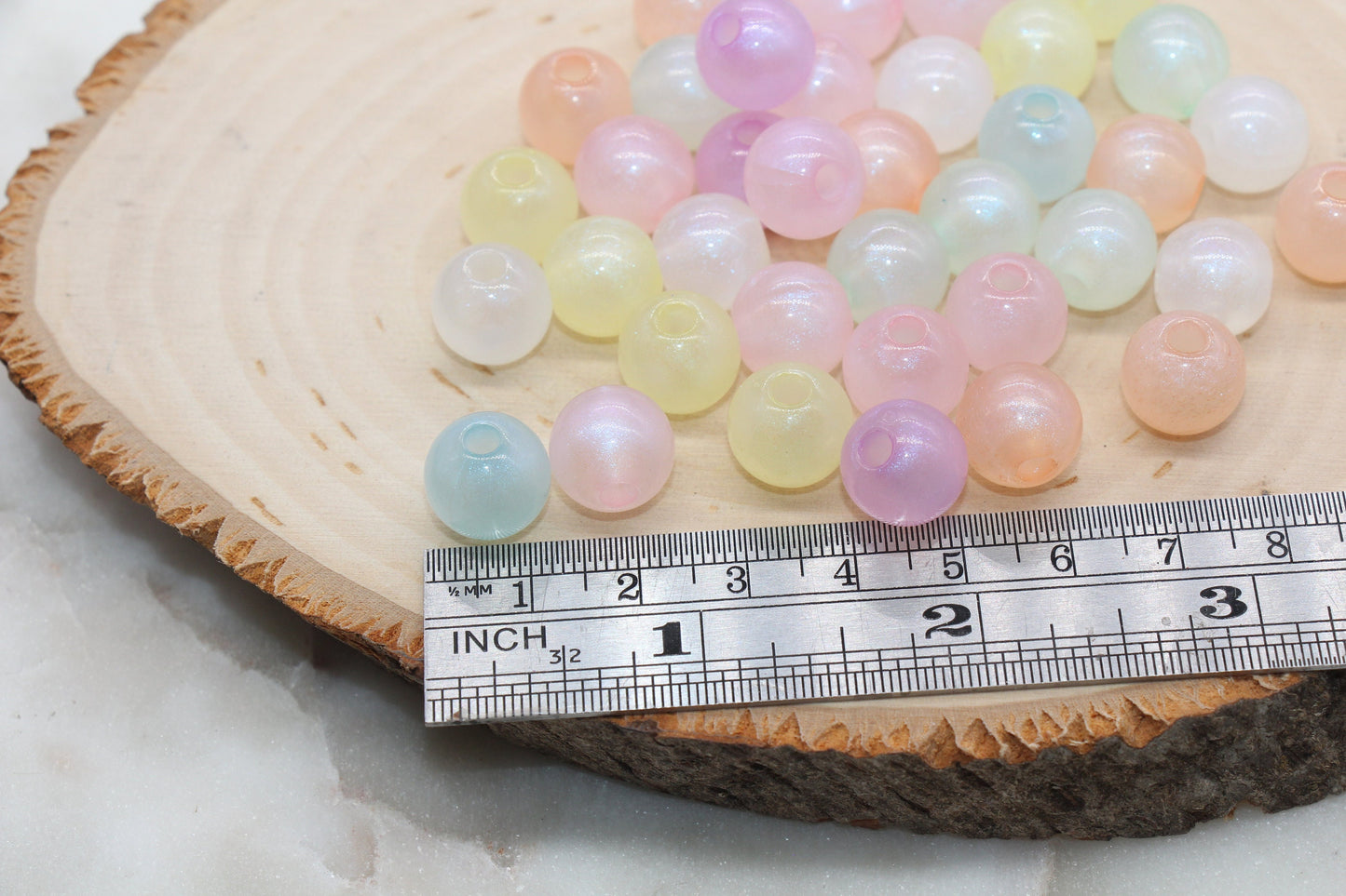 12mm Mix Glitter Round Beads, Iridescent Acrylic Gumball Beads, Chunky Bubblegum Beads, Plastic Round Bead #2726