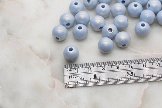 12mm Blue Shimmer Gumball Beads, Round Acrylic Loose Beads, Bubblegum Beads, Chunky Beads, Round Plastic Beads #2727
