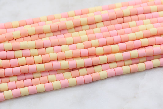 6mm Wide Column Chunky Polymer Clay Beads, Multicolor Heishi Spacer Beads, Clay Tube Beads, Barrel Beads Heishi Beads #488