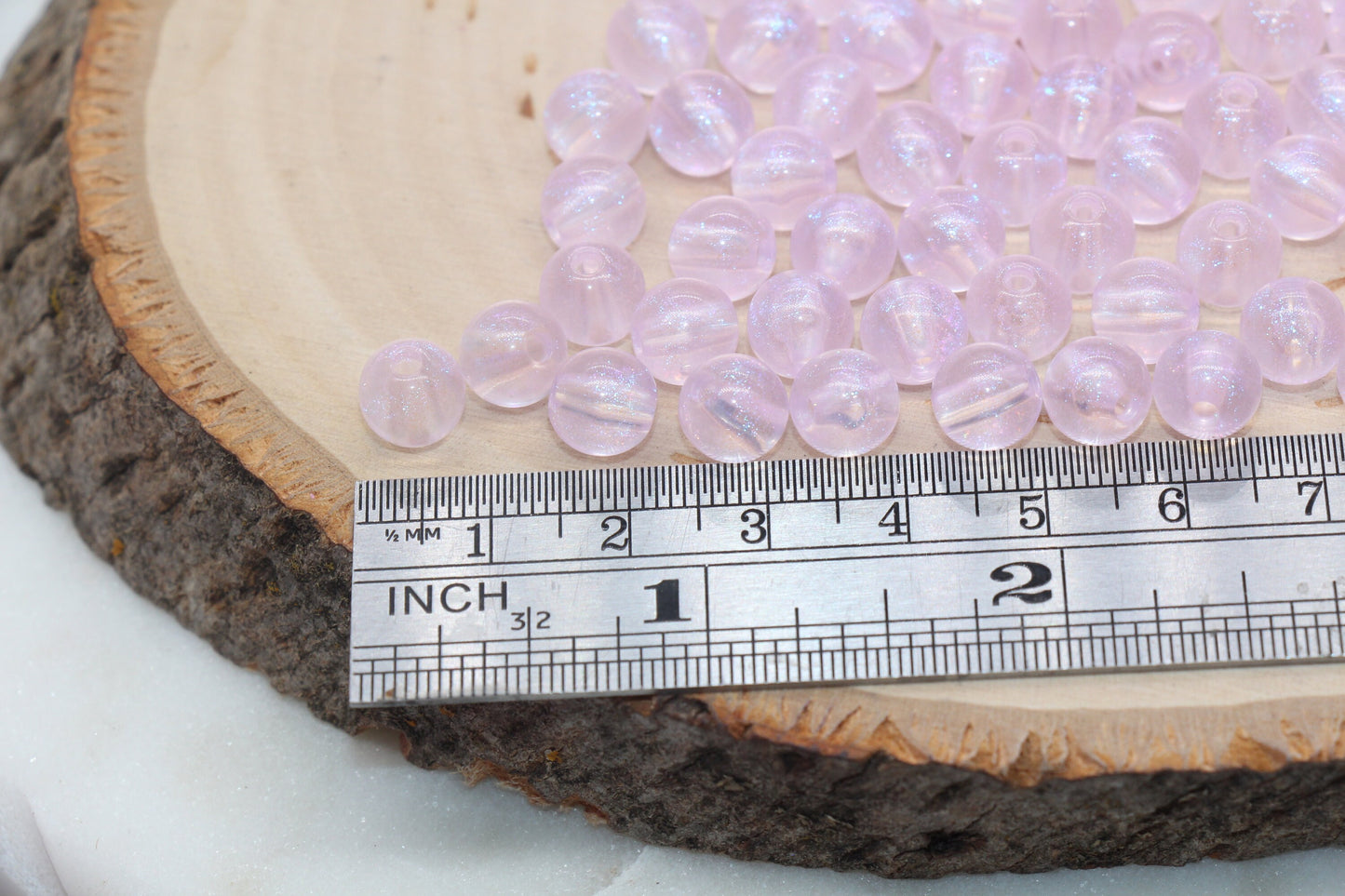 8mm Lilac Glitter Round Beads, Iridescent Acrylic Gumball Beads, Translucent Round Spacer Beads, Bubblegum Beads, Plastic Round Bead #2848