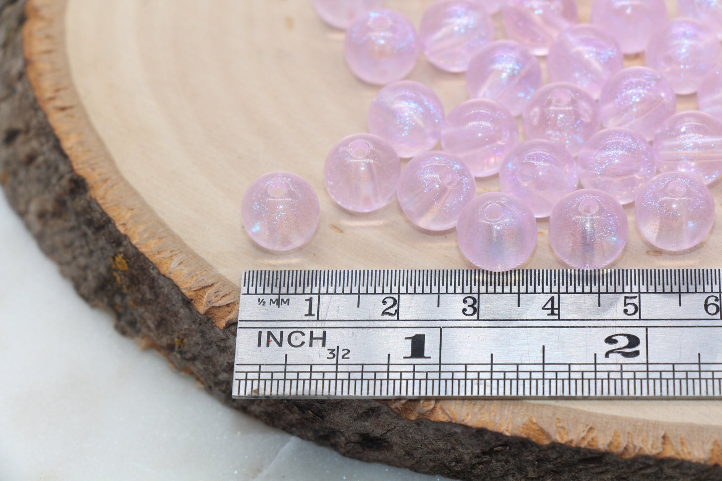10mm Lilac Glitter Round Beads, Iridescent Acrylic Gumball Beads, Translucent Round Spacer Beads, Bubblegum Beads, Plastic Round Bead #2849