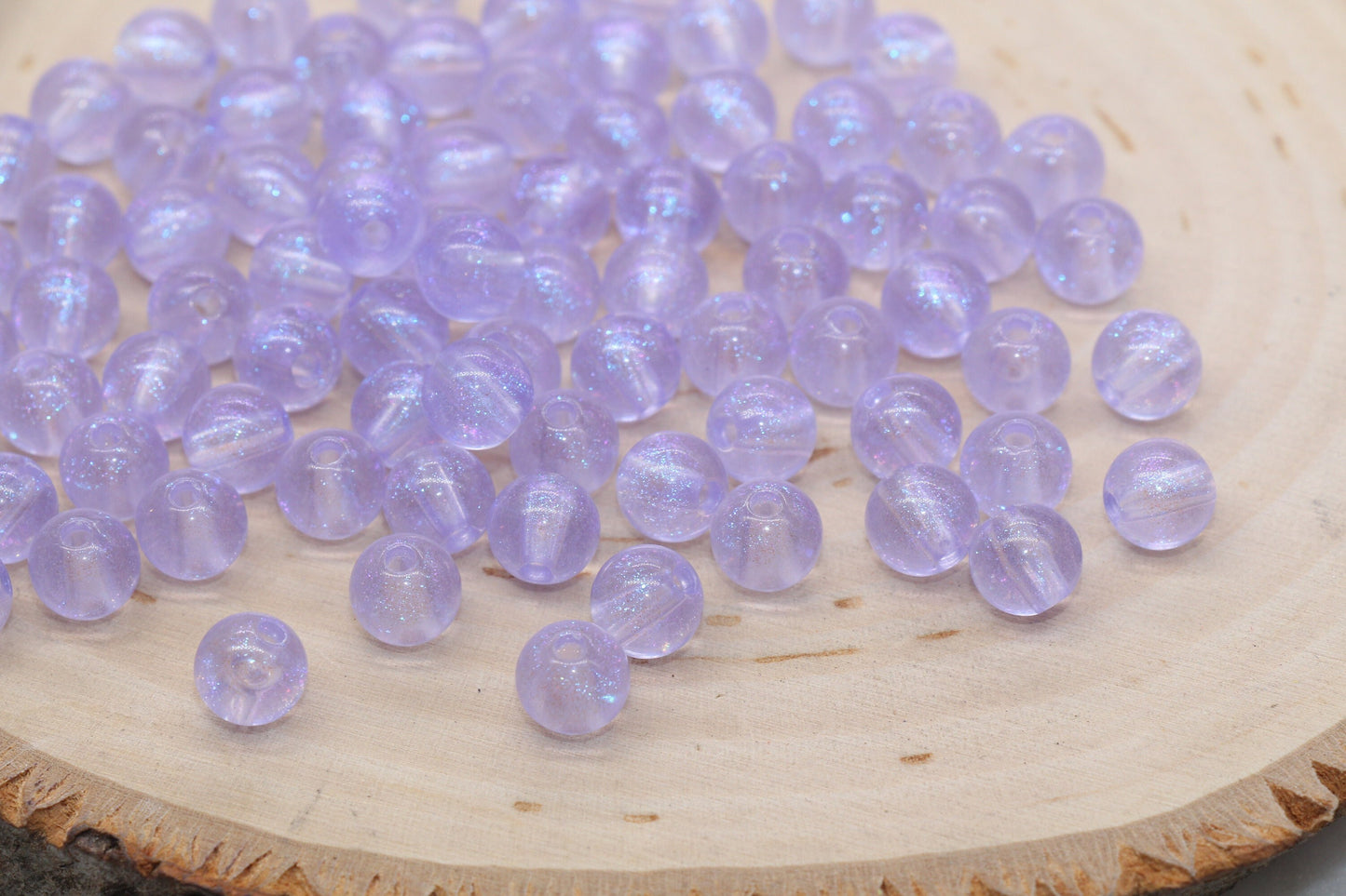 8mm Purple Glitter Round Beads, Iridescent Acrylic Gumball Beads, Translucent Round Spacer Beads, Bubblegum Beads, Plastic Round Bead #2858