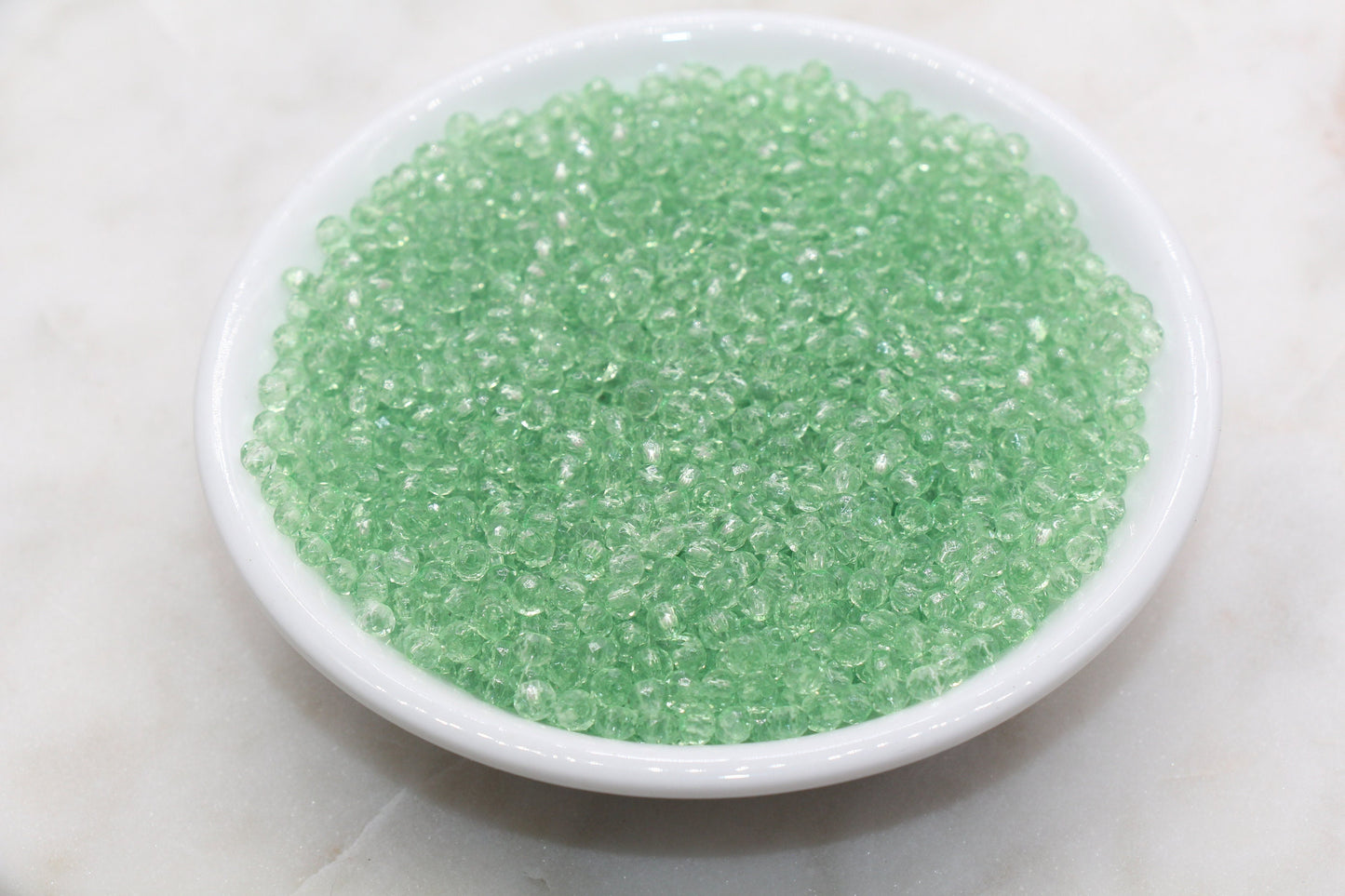 4mm Light Green Transparent Faceted Rondelle Beads, Green Faceted Acrylic Loose Beads, Bubblegum Beads, Bead for Bracelet #2868