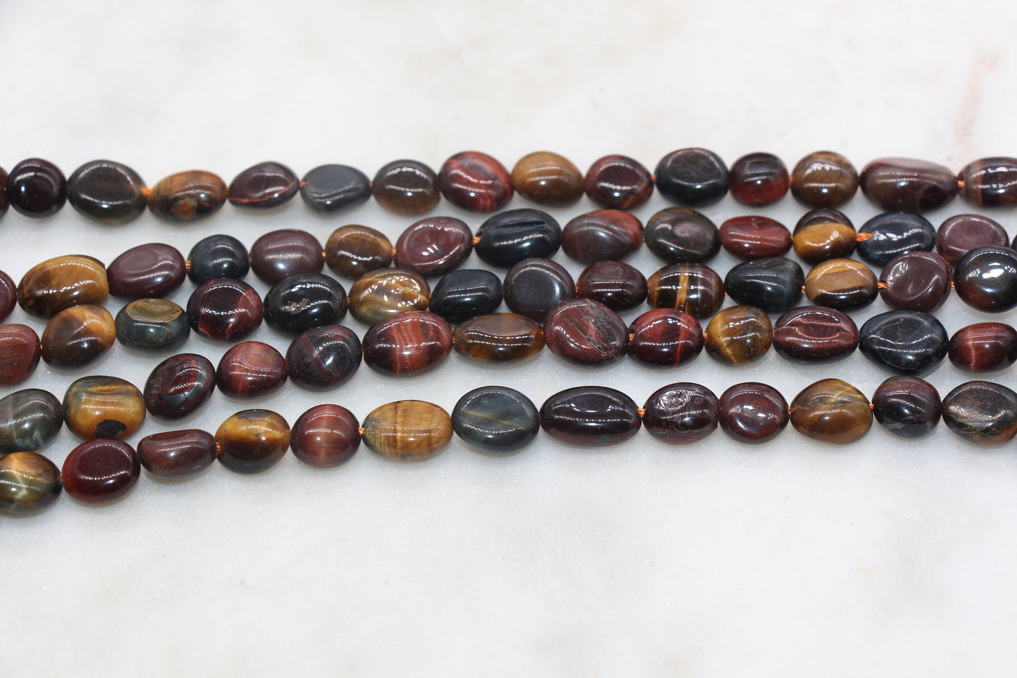 Mix Tiger Eye Nugget Beads, Tiger Eye Gemstone Loose Beads, Pebble Beads, Chip Beads, Nugget Beads, Size 8mm - 9mm