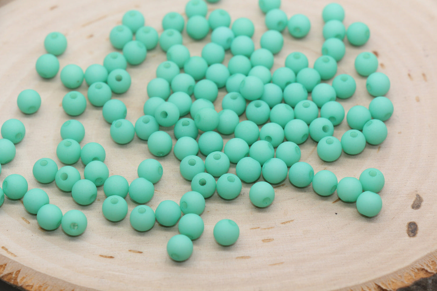 6mm Matte Aqua Green Gumball Beads, Round Acrylic Loose Beads, Matte Bubblegum Beads, Chunky Beads, Round Plastic Beads #500