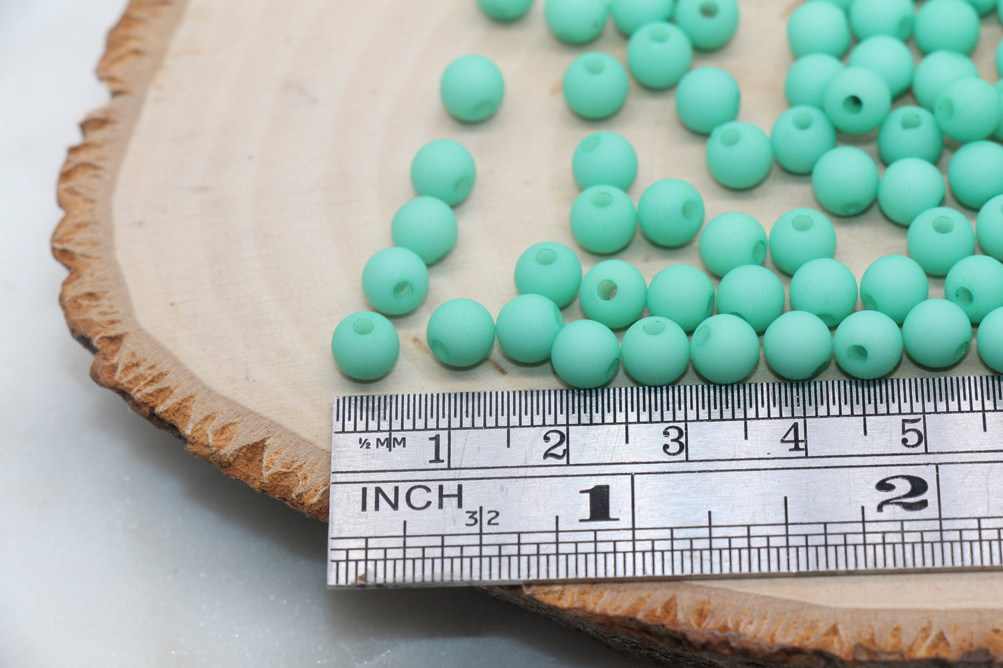 6mm Matte Aqua Green Gumball Beads, Round Acrylic Loose Beads, Matte Bubblegum Beads, Chunky Beads, Round Plastic Beads #500