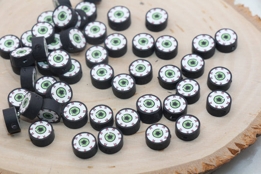 Eye Ball Polymer Clay Beads, Evil Eye Fimo Cane Beads, Eyeball Clay Beads, Bead for Bracelet, Jewelry Beads #121