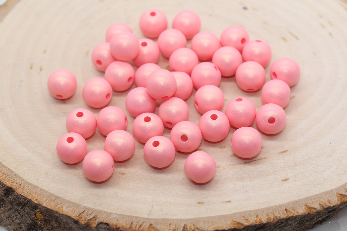 10mm Dark Peach Shimmer Gumball Beads, Round Acrylic Loose Beads, Bubblegum Beads, Chunky Beads, Gumball Beads, Smooth Plastic Beads #1561