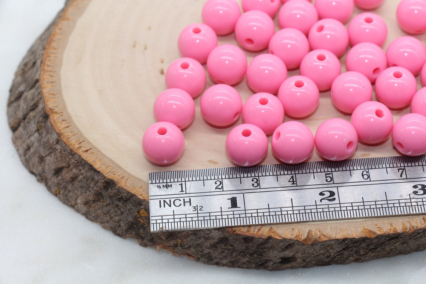 12mm Bubblegum Pink Gumball Beads, Round Acrylic Loose Beads, Bubblegum Beads, Chunky Beads, Smooth Plastic Round Beads #2819
