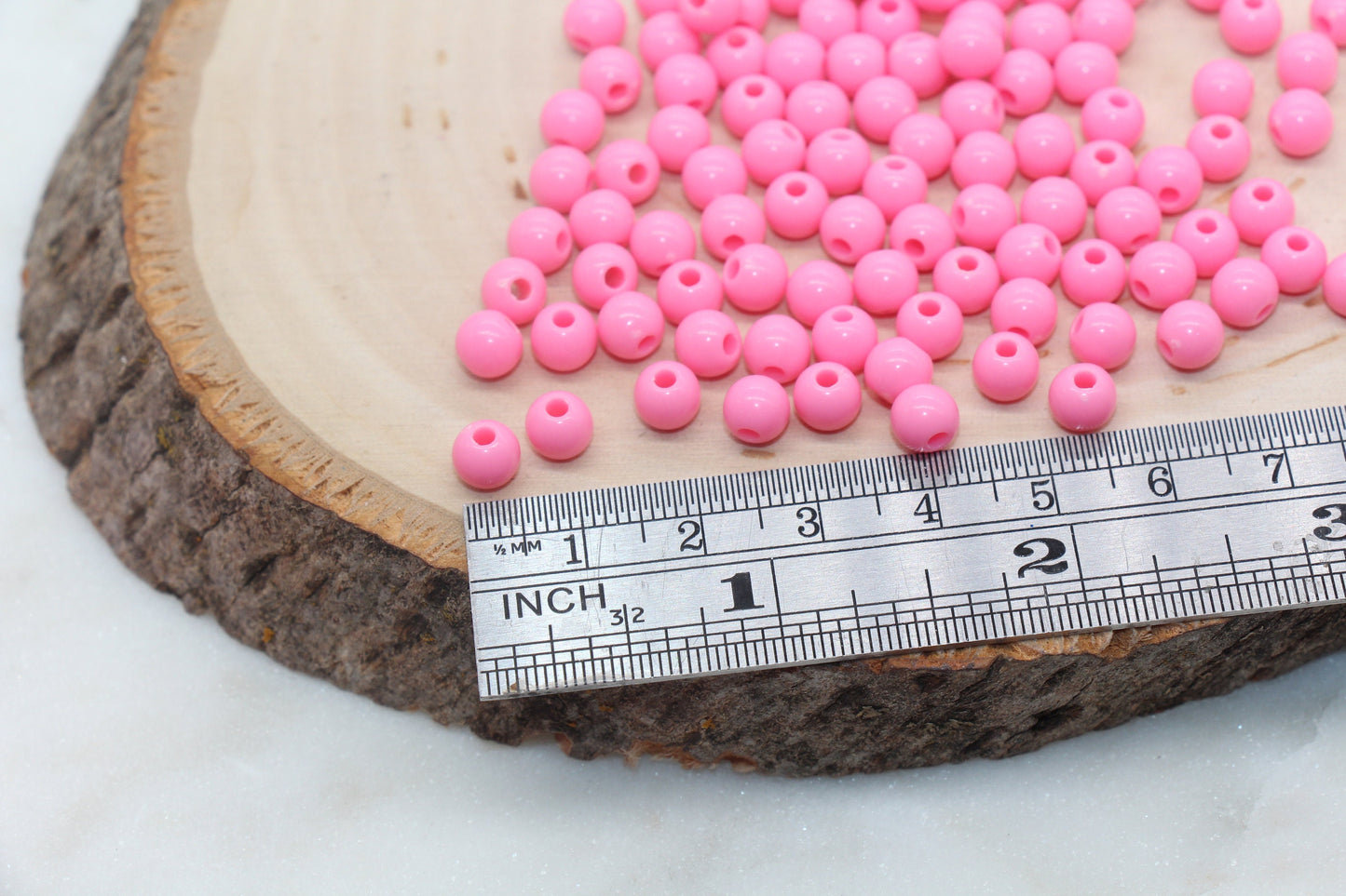 6mm Bubblegum Pink Gumball Beads, Round Acrylic Loose Beads, Bubblegum Beads, Chunky Beads, Smooth Plastic Round Beads #2822