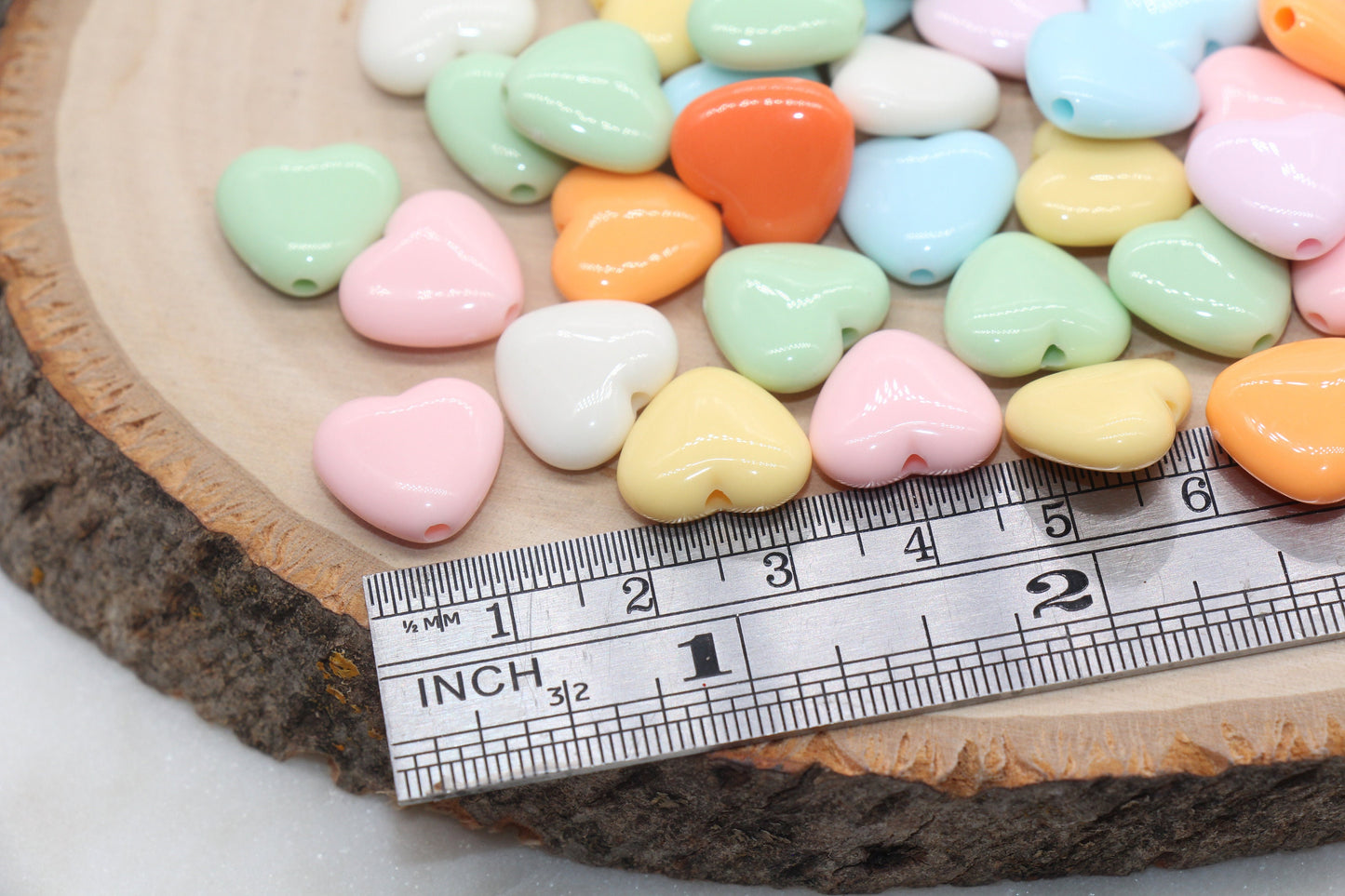 Mix Heart Beads, Multicolor Acrylic Heart Beads, Chunky Heart Beads, Plastic Heart Shape Beads, Vertical Hole Hearts #2836