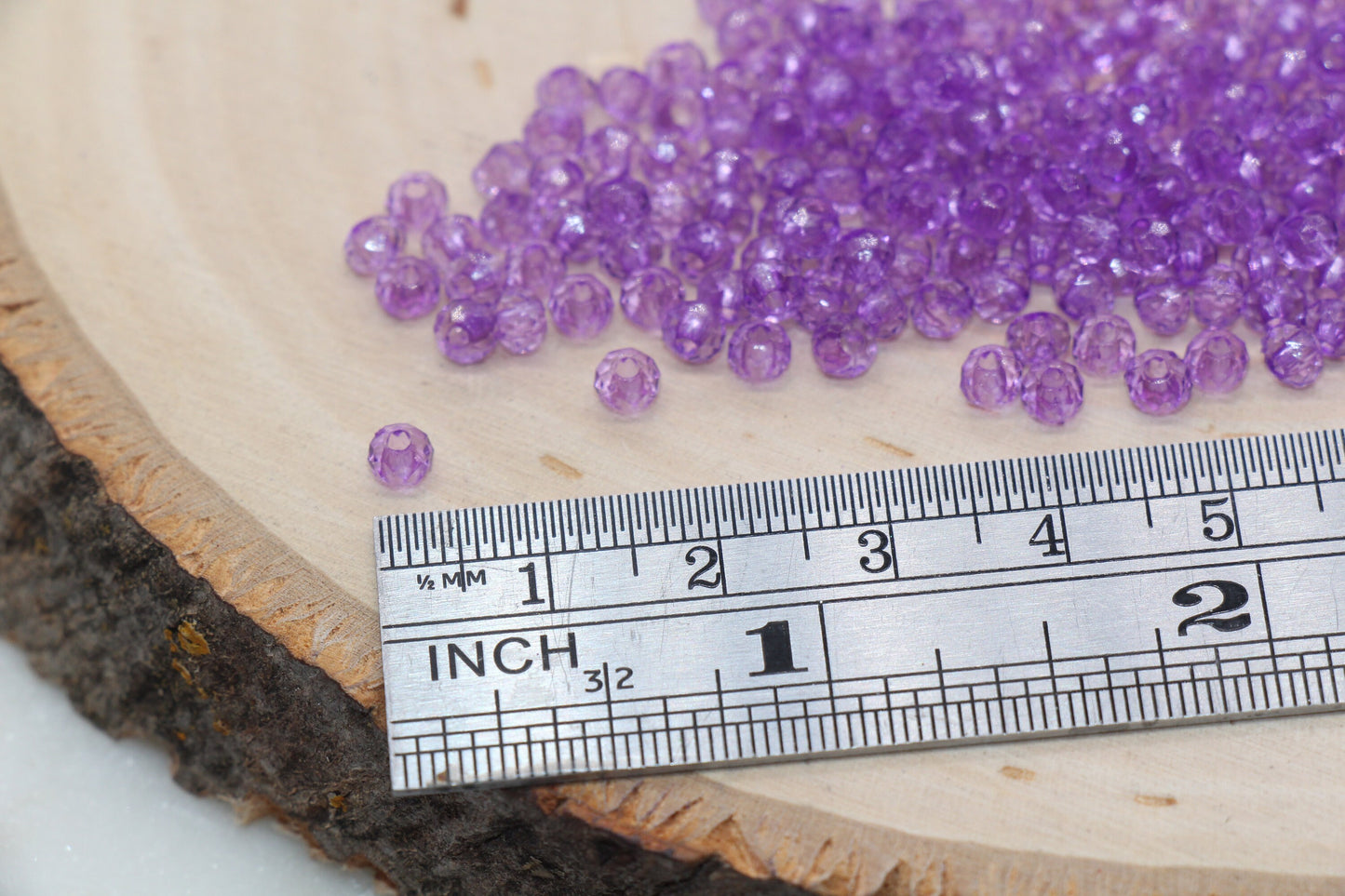 4mm Purple Transparent Faceted Rondelle Beads, Purple Faceted Acrylic Loose Beads, Bubblegum Beads, Bead for Bracelet #2865