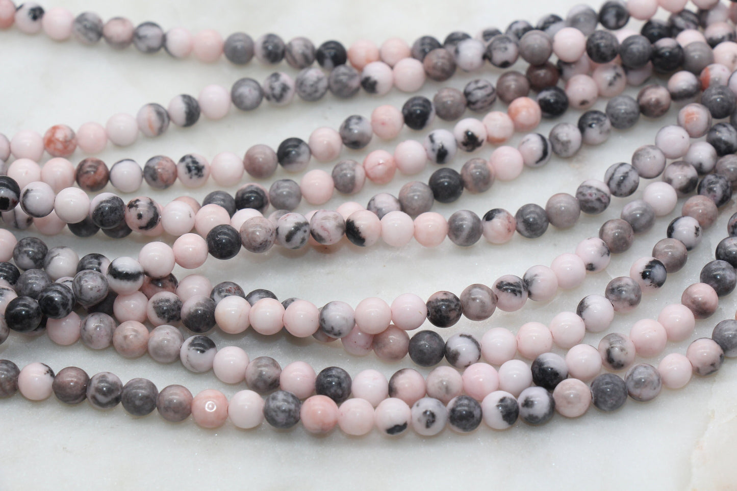 Pink Zebra Jasper Beads, Smooth Gemstones Round Beads, Sizes 4mm 6mm 8mm 10mm,12mm, #15