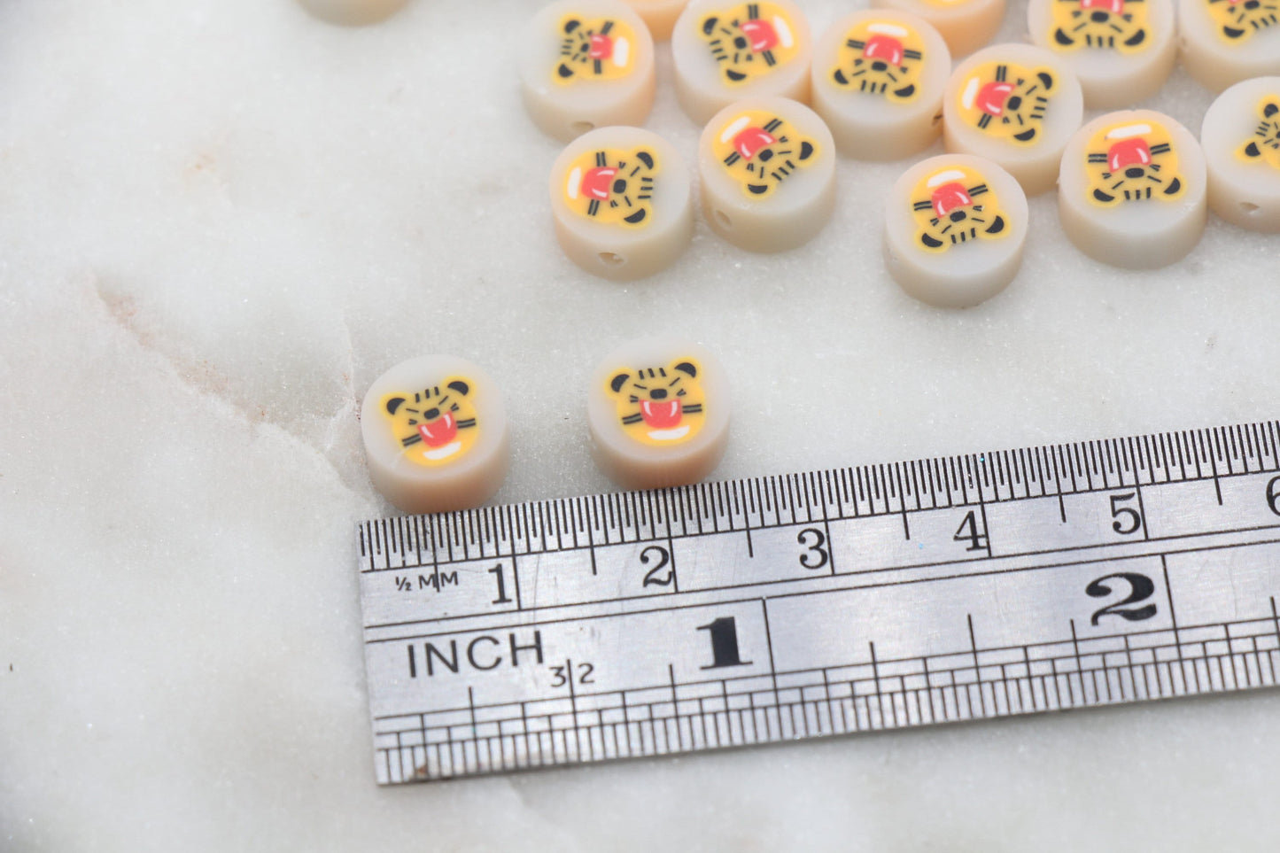 Kawaii Tiger Polymer Clay Beads, Animal Themed Clay Beads, Beads for Bracelet, Jewelry Beads #360