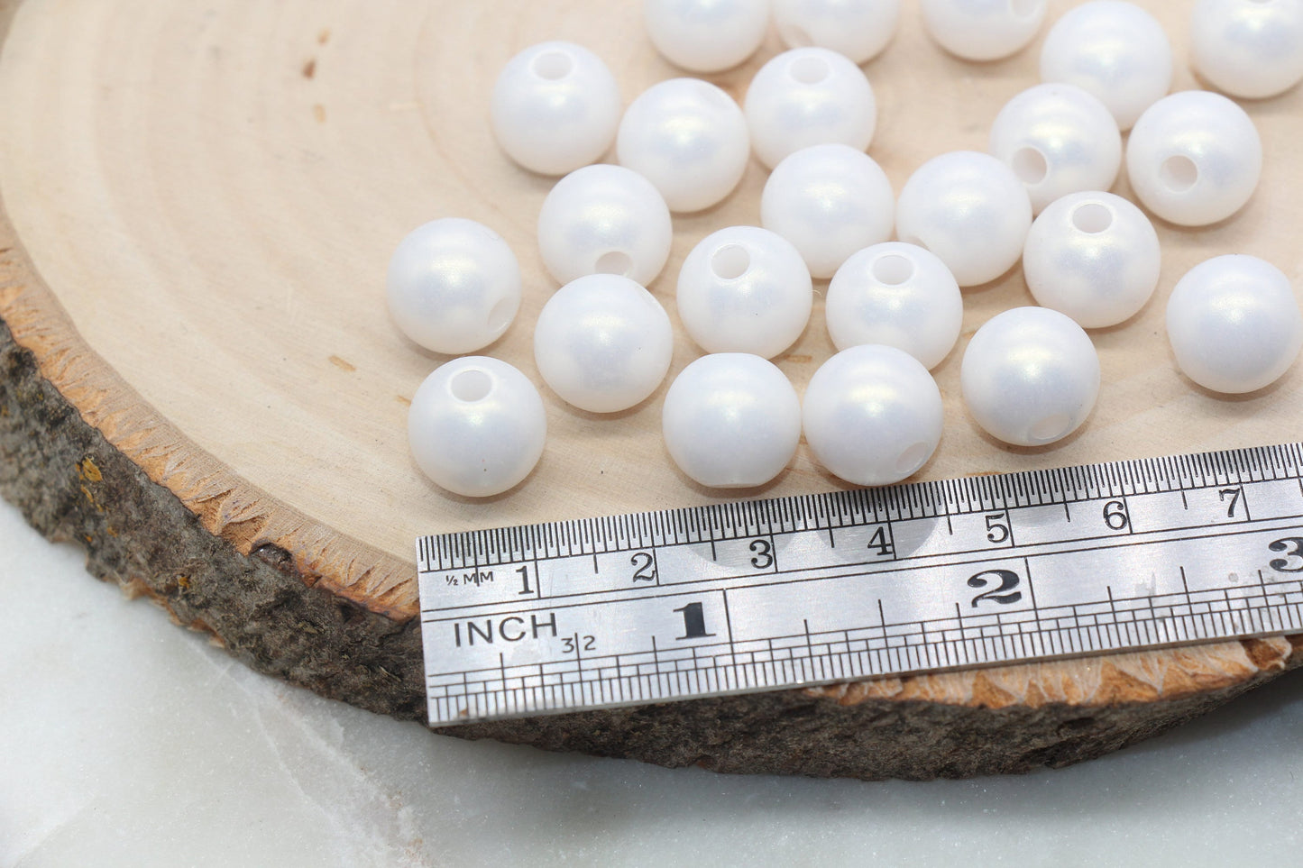 12mm Off White Shimmer Gumball Beads, Round Acrylic Loose Beads, Bubblegum Beads, Chunky Beads, Round Plastic Beads #20